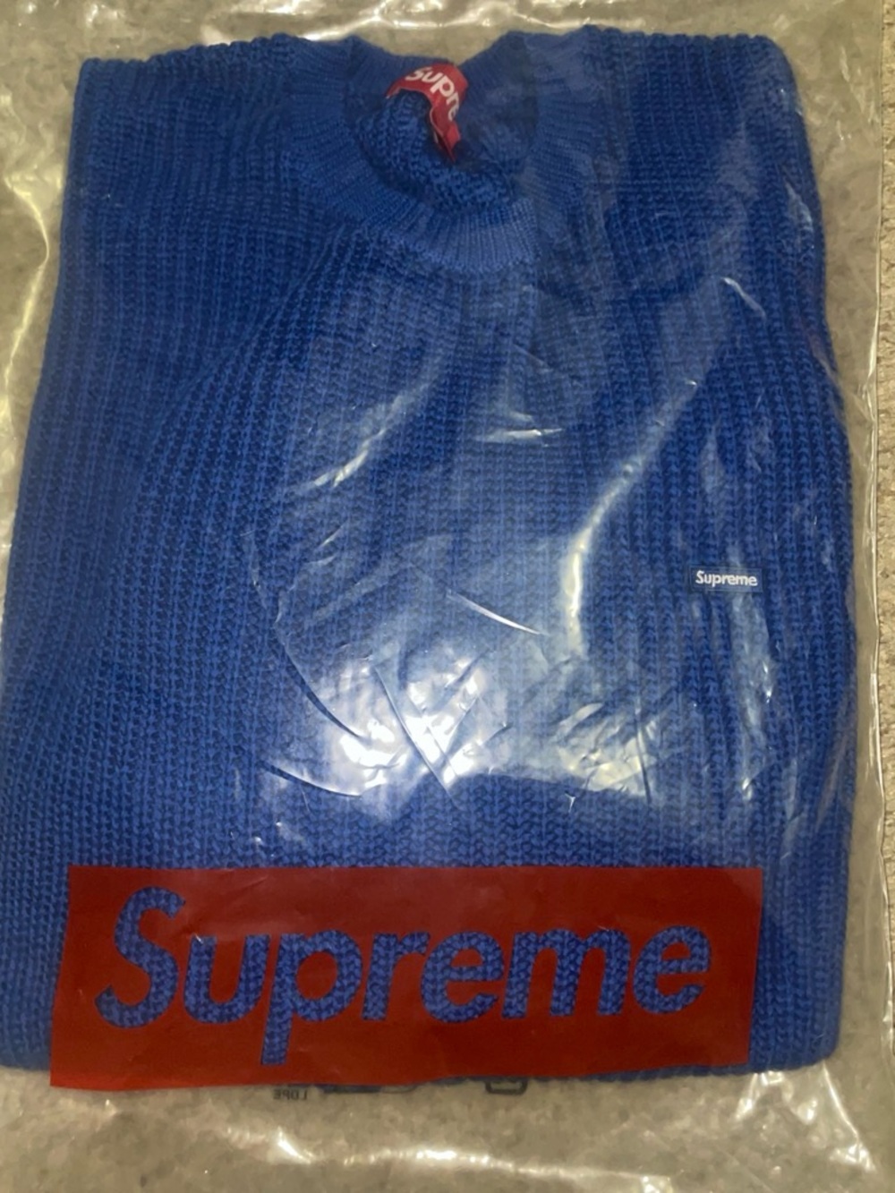 Supreme Royal Blue Chunky Knit Crewneck Sweater - Men